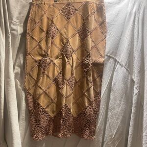 Elegant Tan Lace Skirt